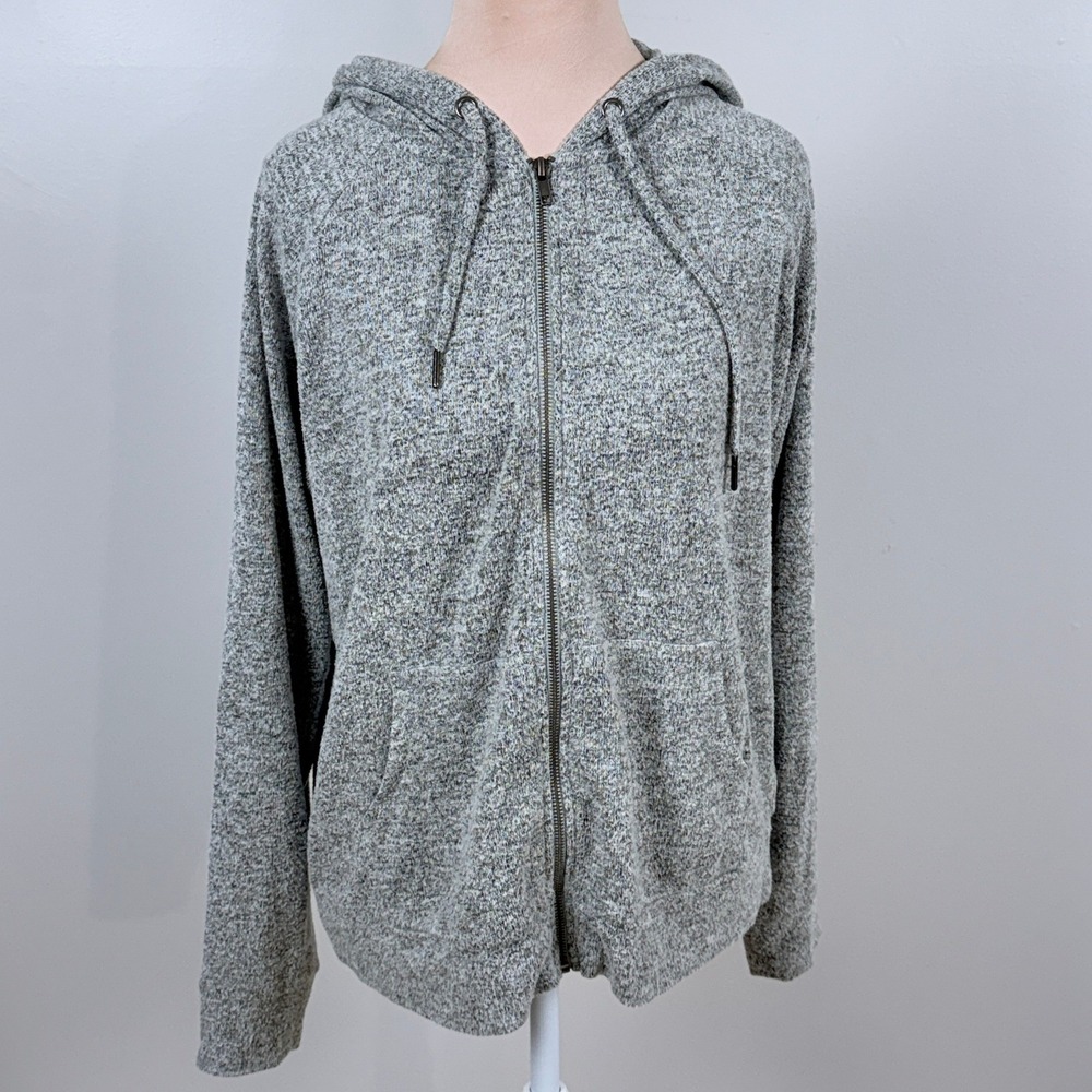 Torrid Zip Up Hoodie Women Sz 0 Gray Casual Soft Lightweight Layering Athleisure